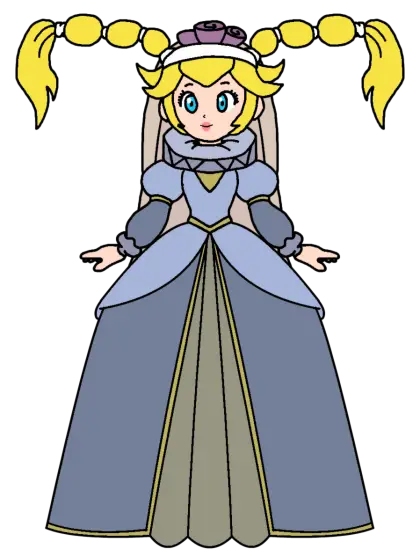 Blonde Princess Character in Blue Dress
