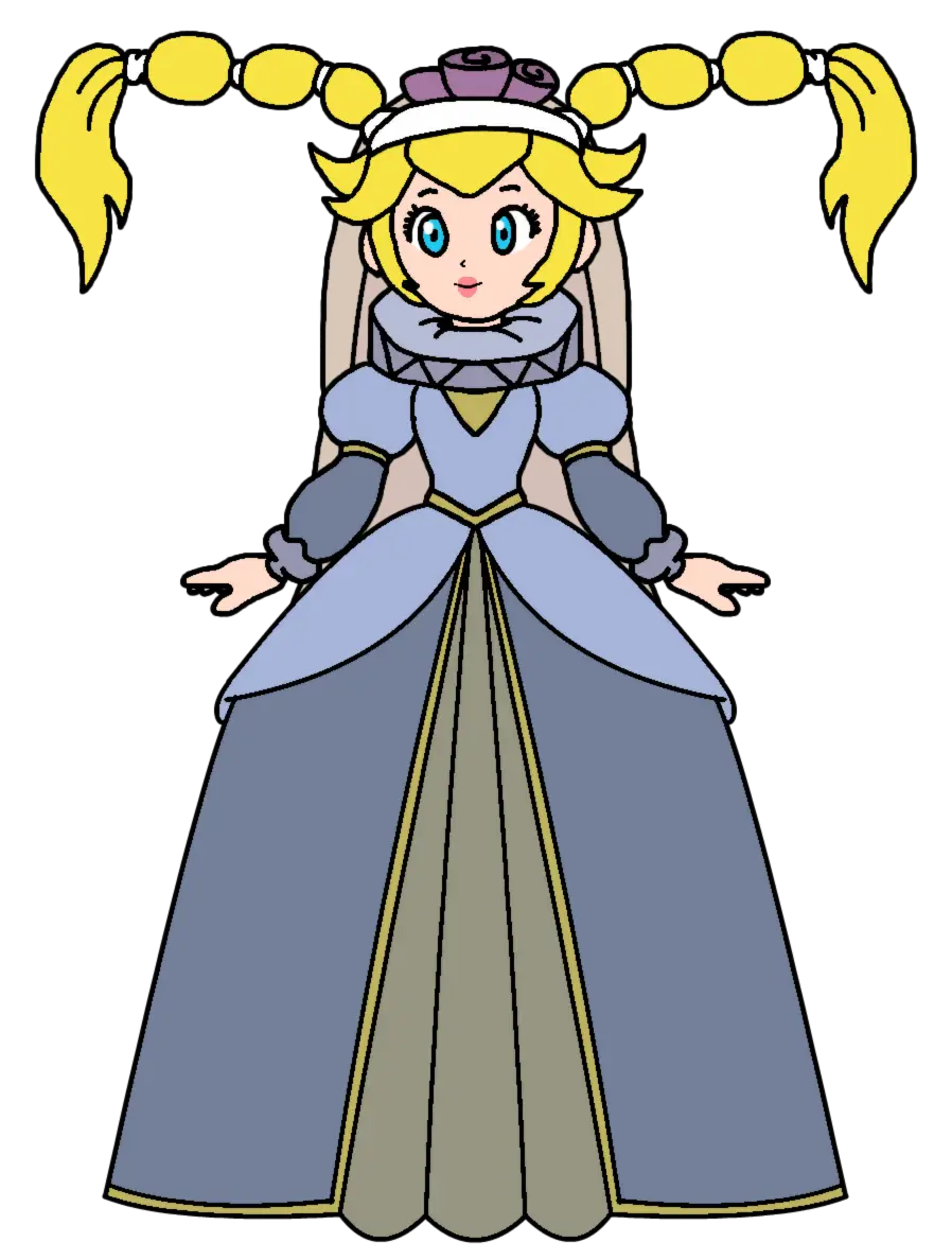 Blonde Princess Character in Blue Dress
