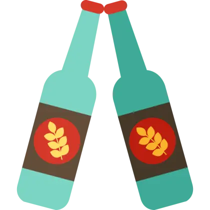 Two Beer Bottles Clinking