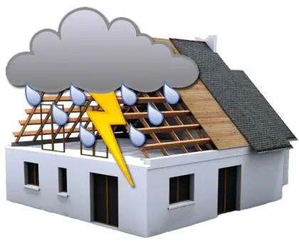 House Under Storm Illustration