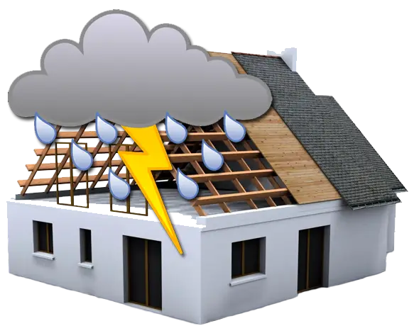 House Under Storm Illustration