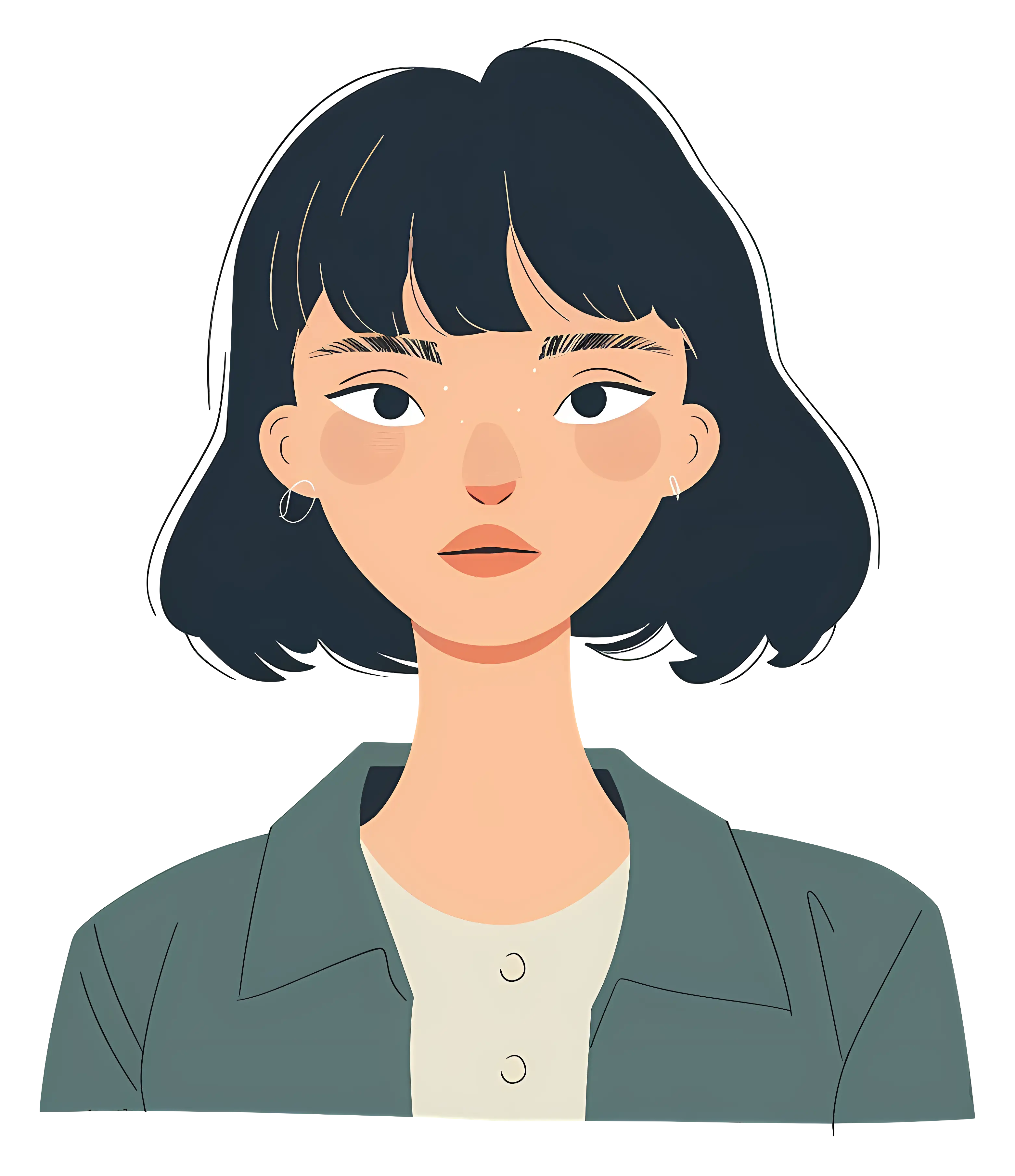 Modern Woman Illustration in Cartoon Style