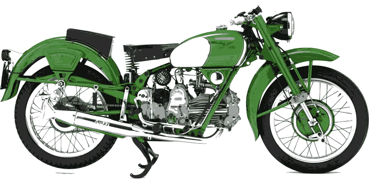Green Vintage Motorcycle