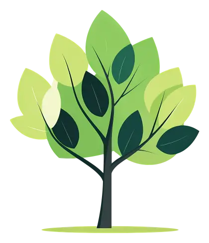 Cartoon Green Tree Illustration