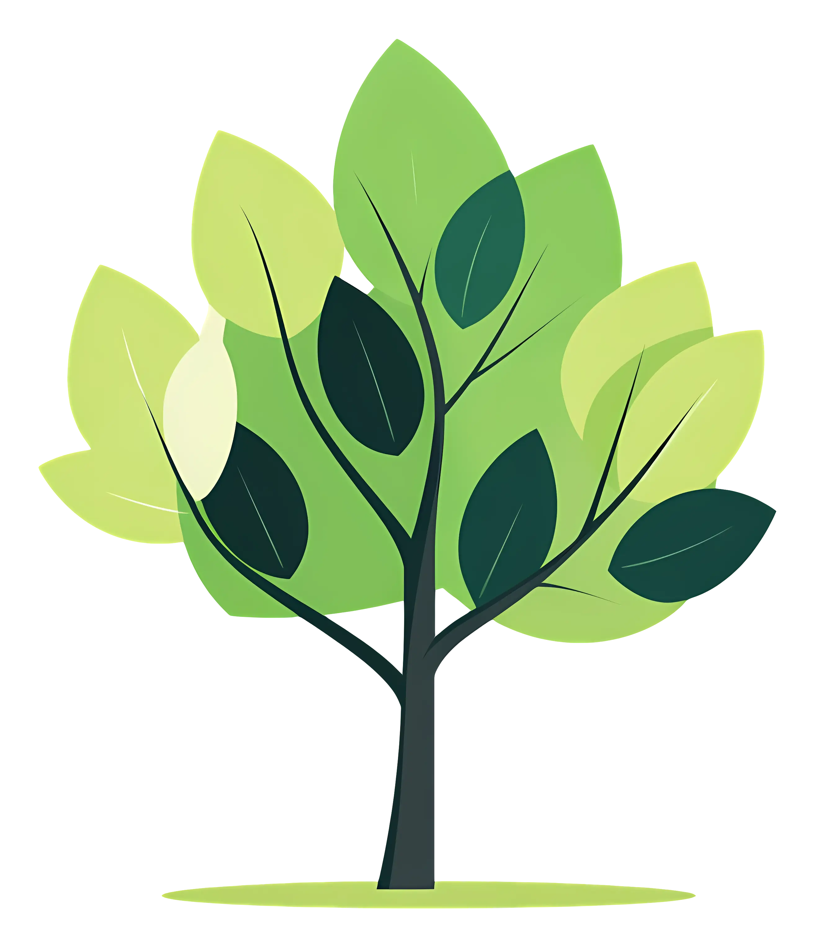 Cartoon Green Tree Illustration
