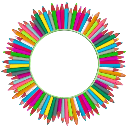 Creative Colorful Pencil Wreath Design