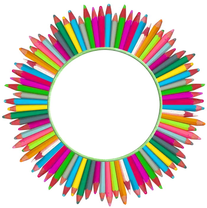 Creative Colorful Pencil Wreath Design