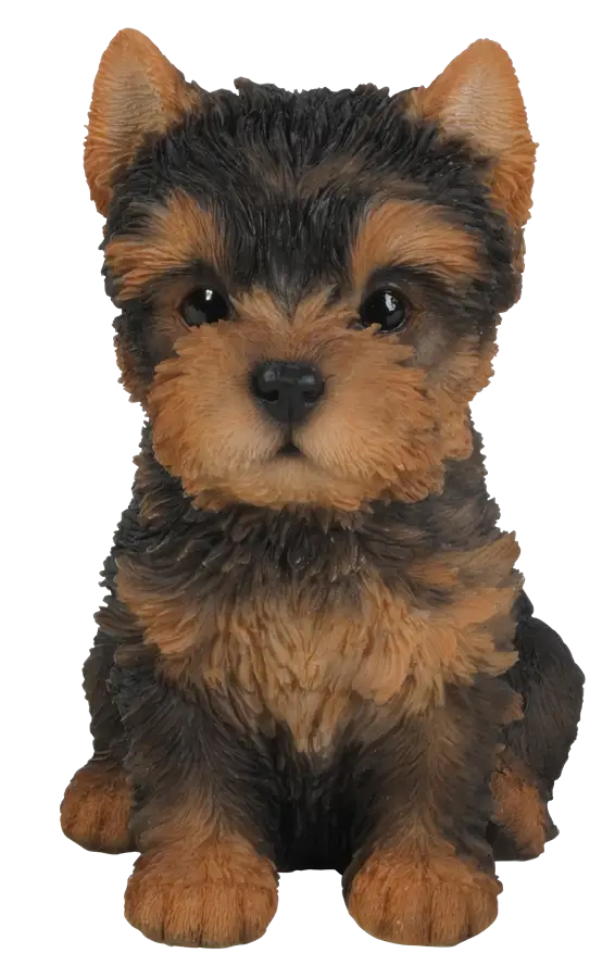 Yorkshire Terrier Figurine with Realistic Fur Texture