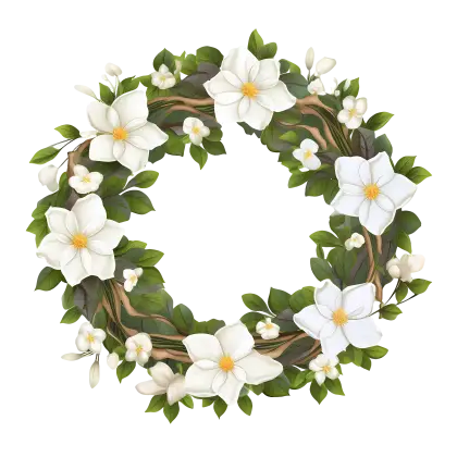 Floral Wreath with White Flowers