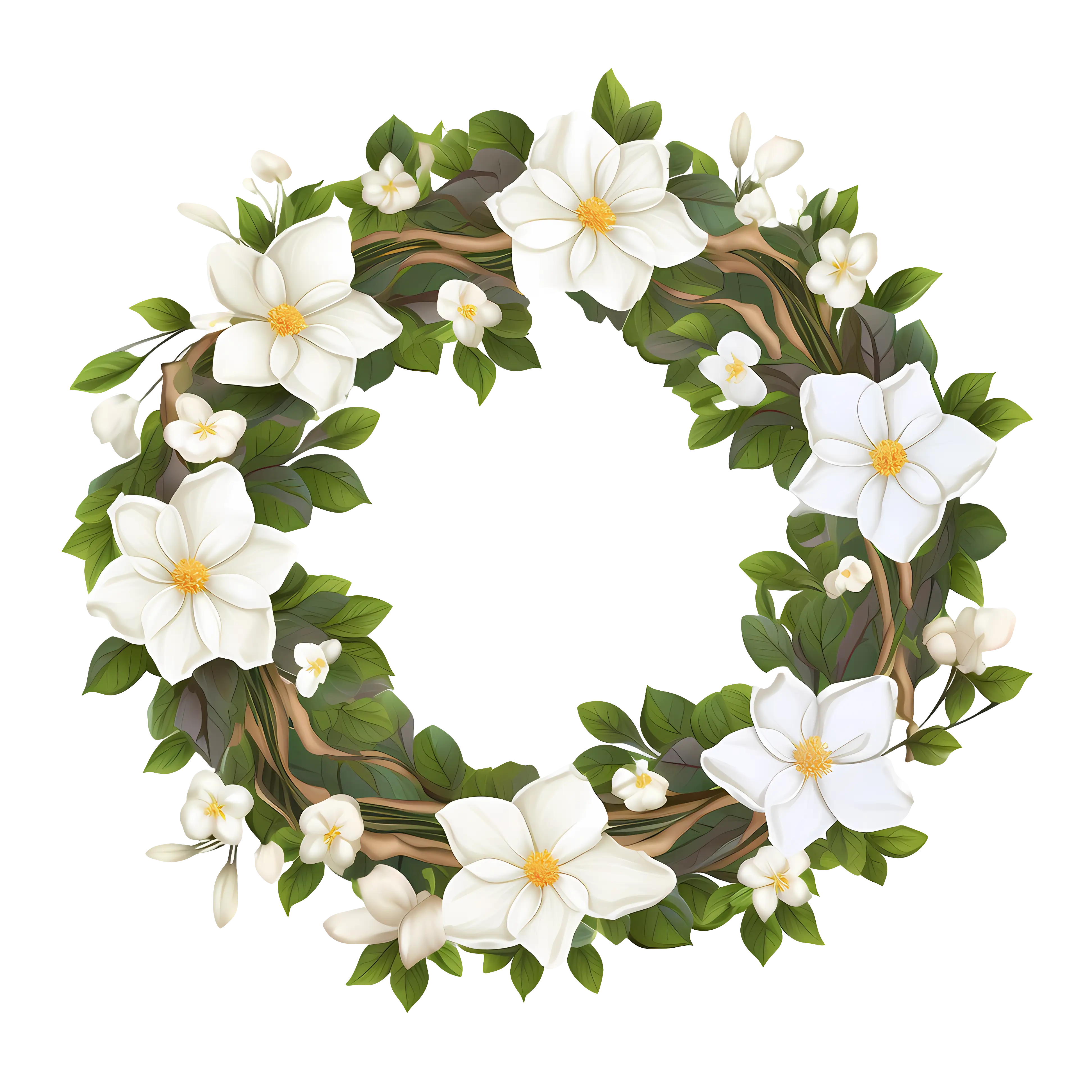 Floral Wreath with White Flowers