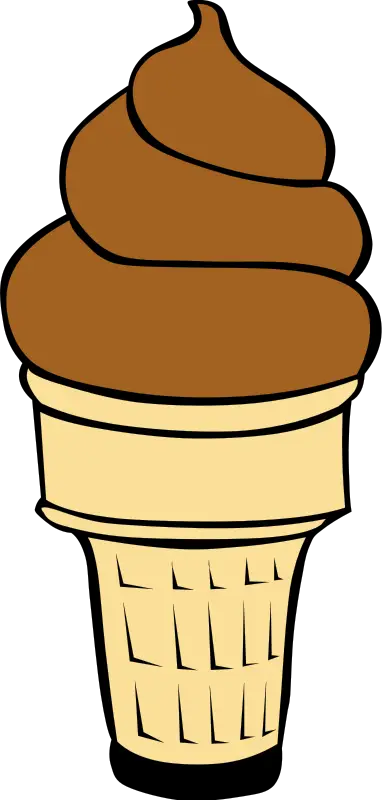 Cartoon Chocolate Ice Cream Cone