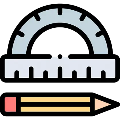Ruler and Pencil Icon for Measurement and Drawing