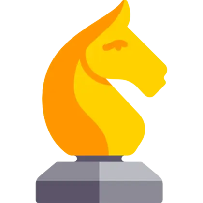 Yellow Chess Knight Piece Icon
