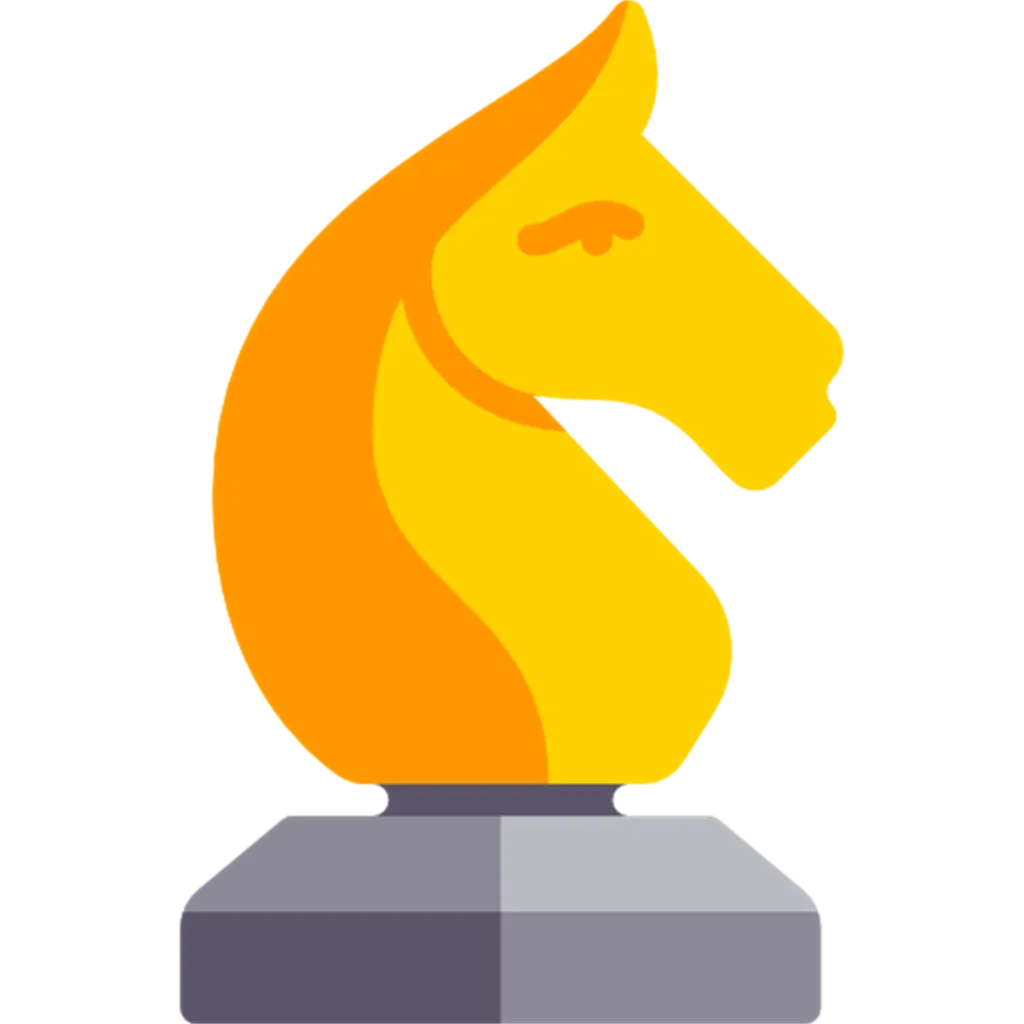 Yellow Chess Knight Piece Icon
