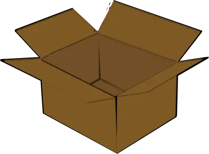 Illustration of an Open Brown Cardboard Box