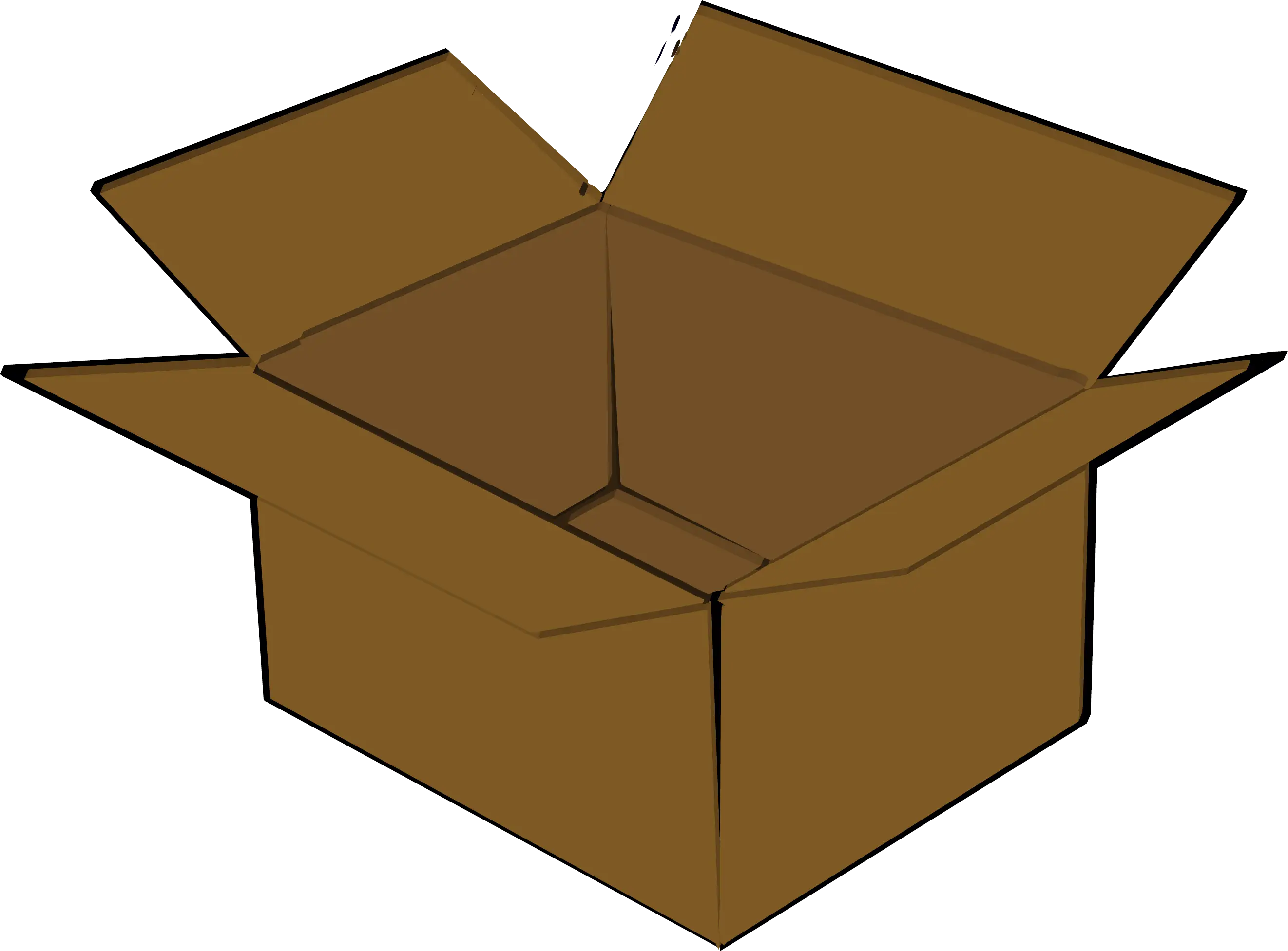 Illustration of an Open Brown Cardboard Box