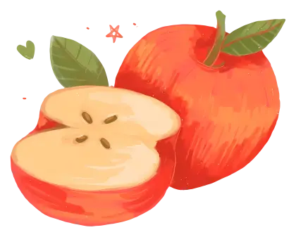 Red Apple and Slice