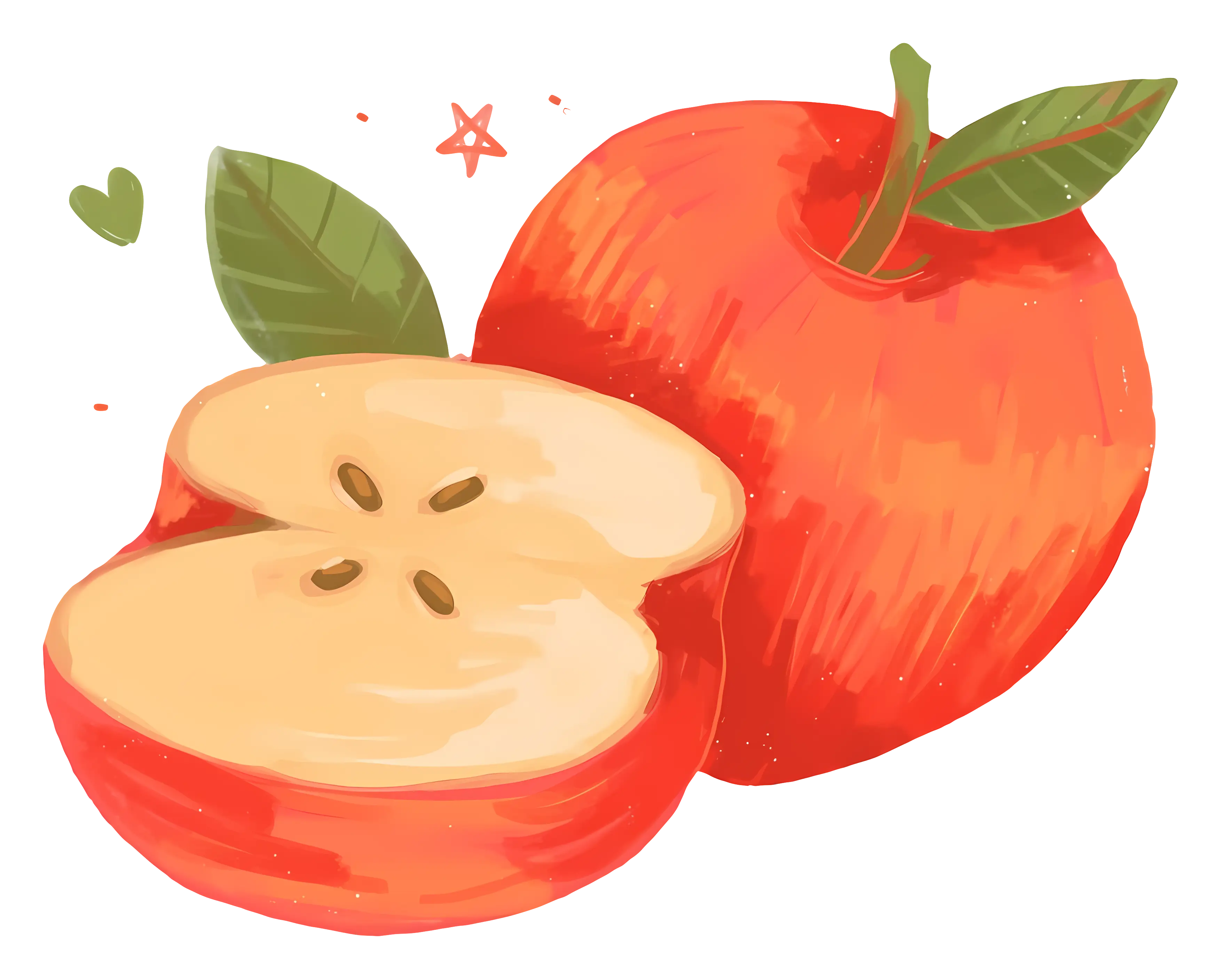 Red Apple and Slice