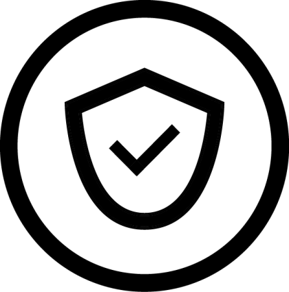 Shield with Checkmark Icon for Security