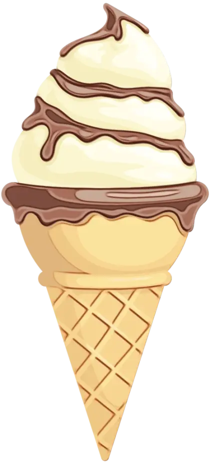 Vanilla Soft Serve Ice Cream with Chocolate Drizzle