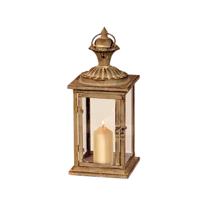 Antique Metal Lantern with Candle