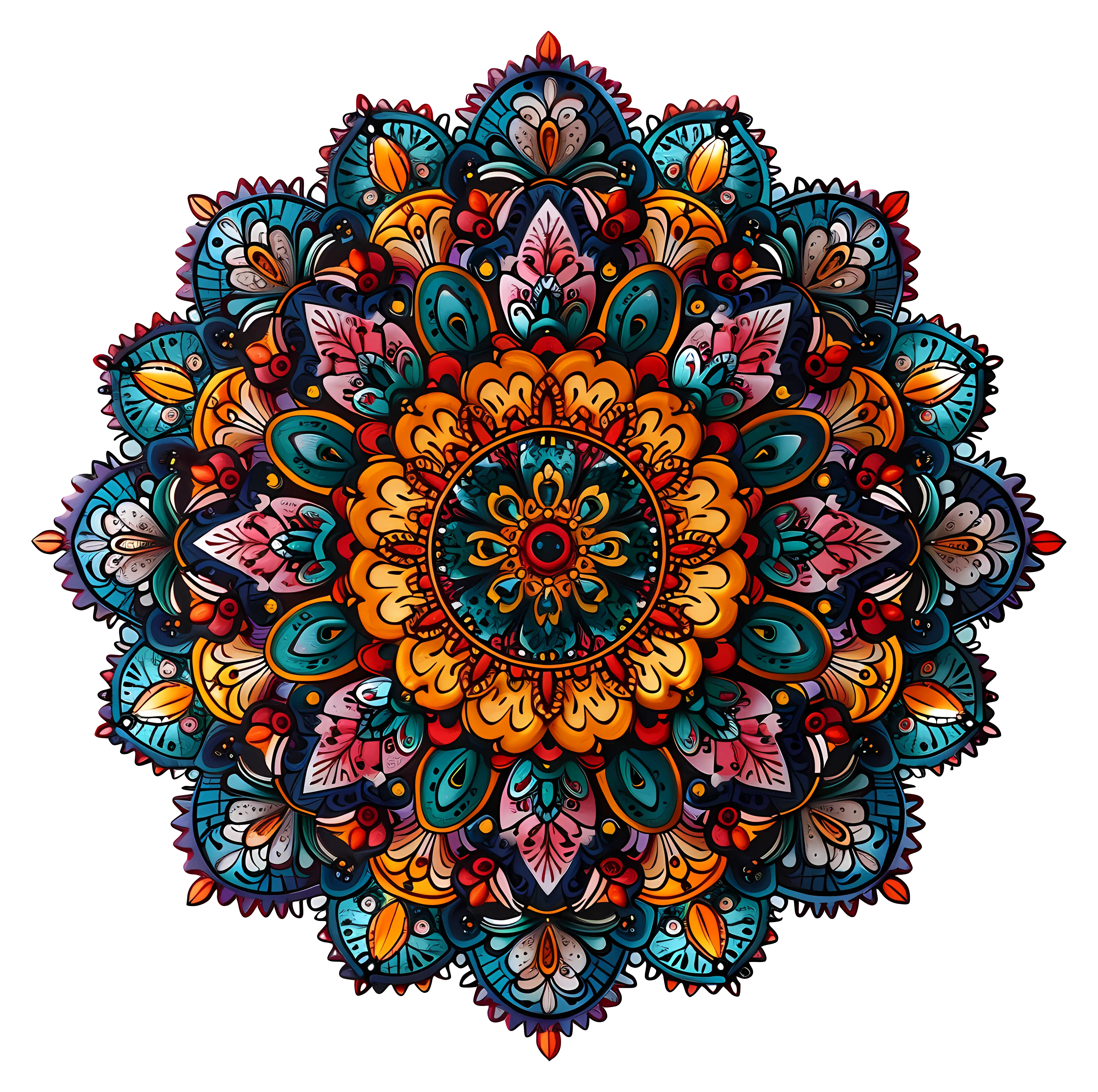 Intricate Mandala with Vivid Colors