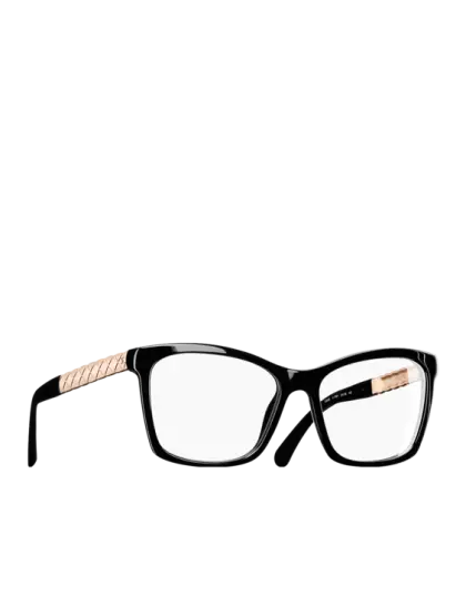 Luxury Black Glasses With Gold Accents