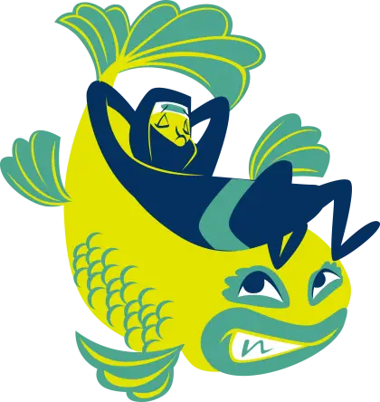 Ninja Relaxing on Fish