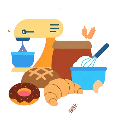 Baking Ingredients and Mixer