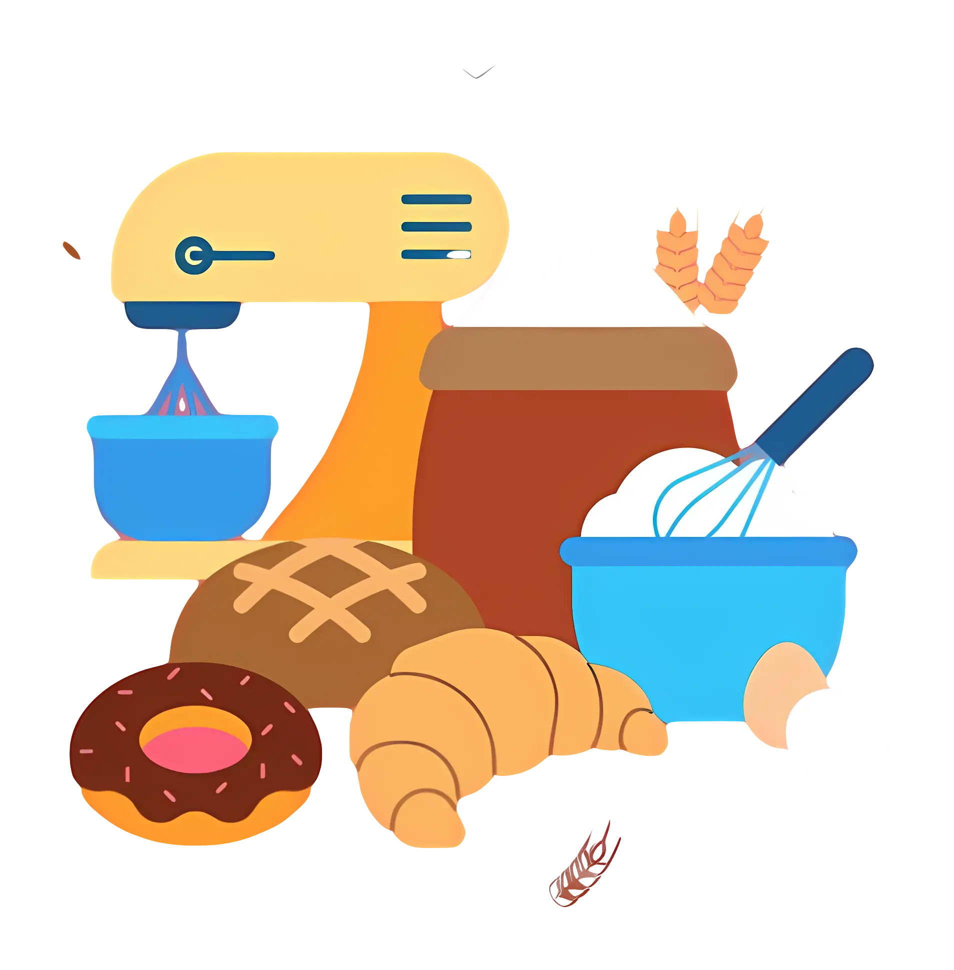 Baking Ingredients and Mixer