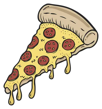 Pepperoni Pizza Slice with Melting Cheese