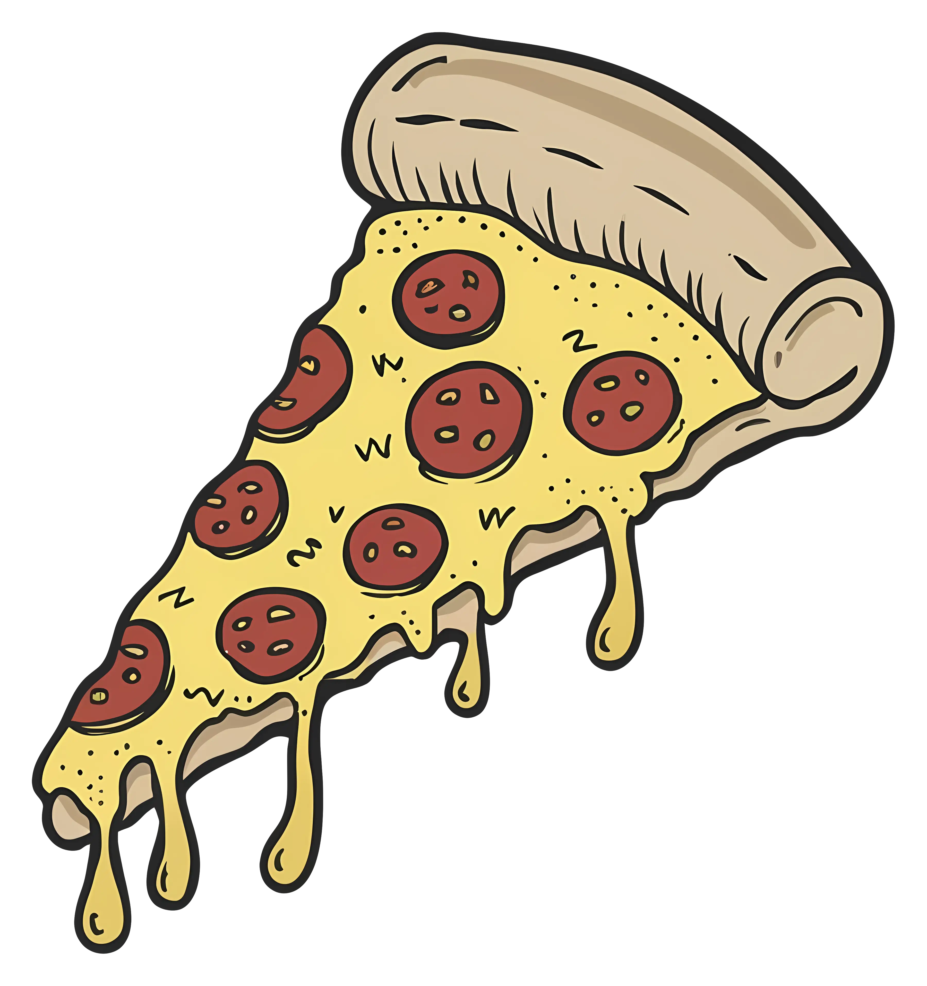 Pepperoni Pizza Slice with Melting Cheese