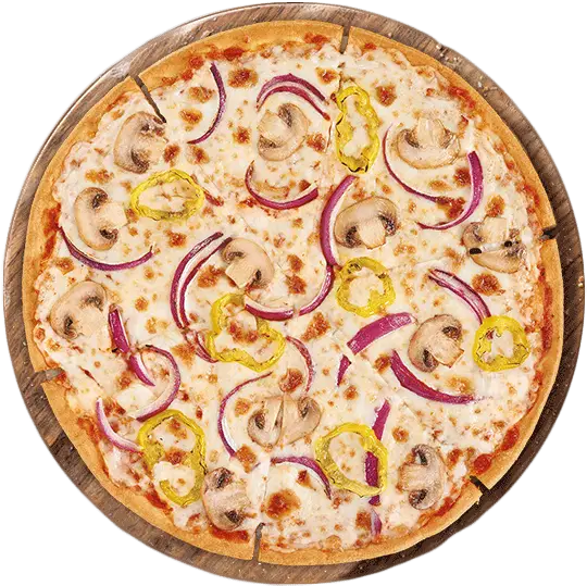 Vegetarian Pizza with Mushrooms and Onions