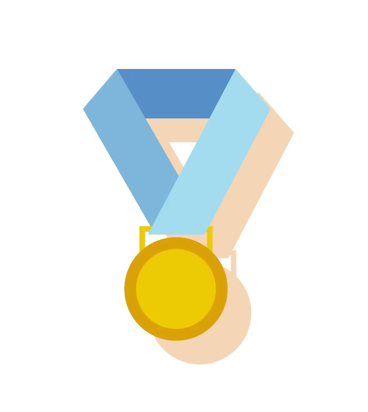 Gold Medal with Blue Ribbon