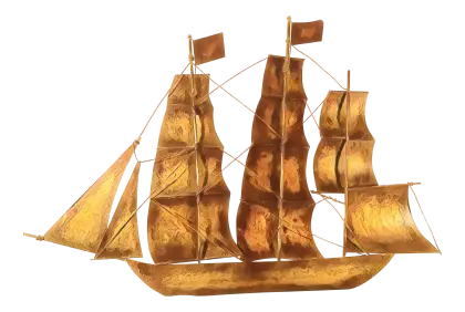 Golden Sailing Ship Decoration