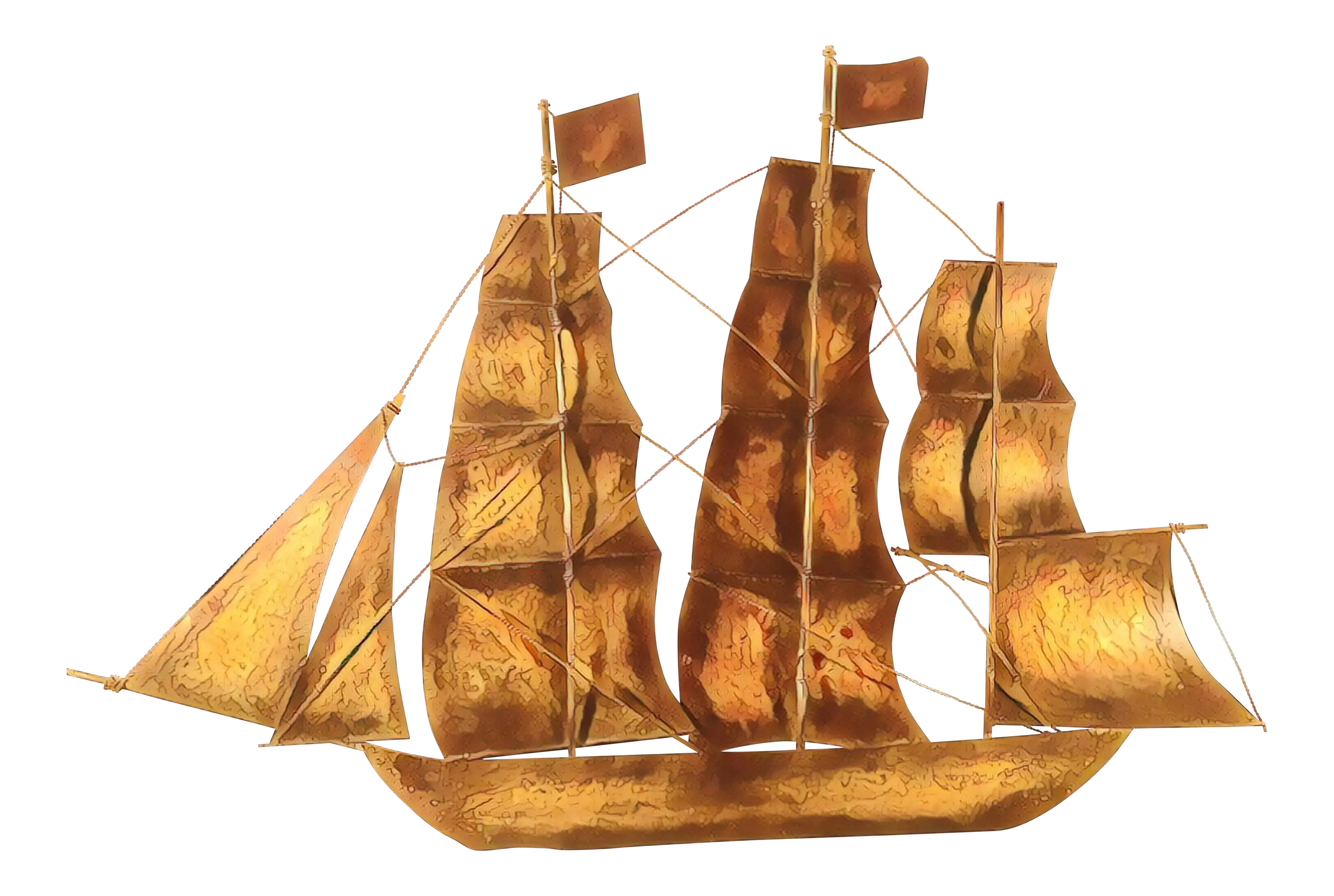 Golden Sailing Ship Decoration
