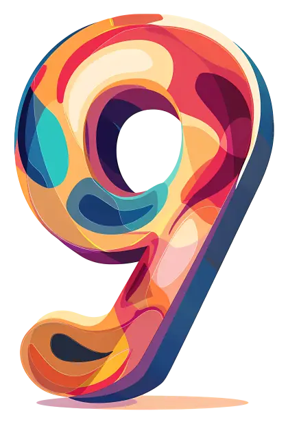 Abstract Colorful Number 9