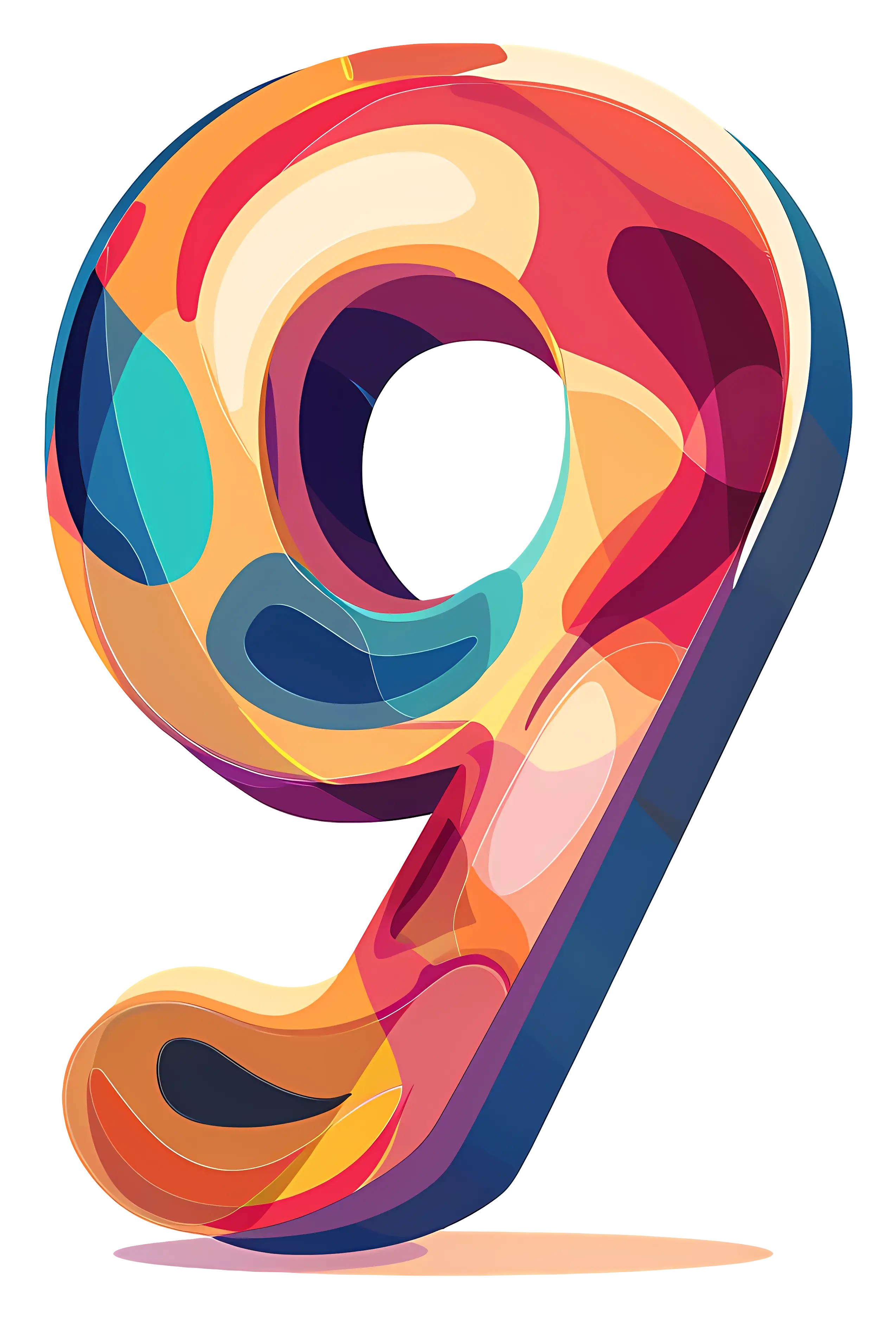 Abstract Colorful Number 9