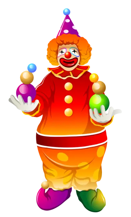 Colorful Juggling Clown Illustration