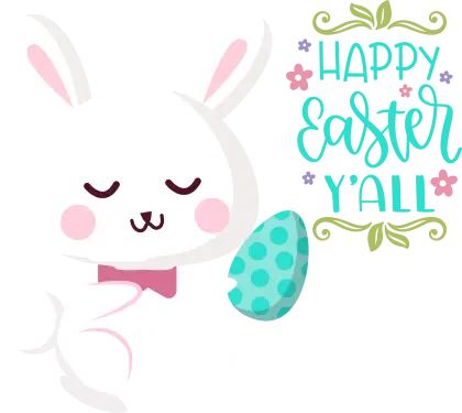 White Bunny Holding an Easter Egg for Holiday Fun