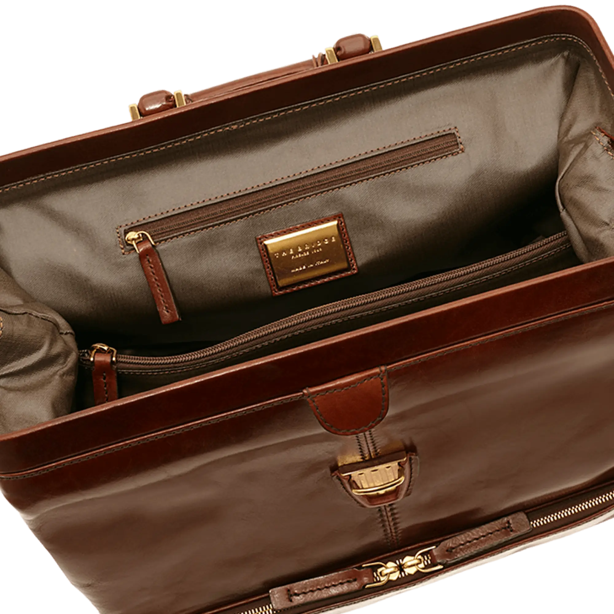 Open Leather Briefcase