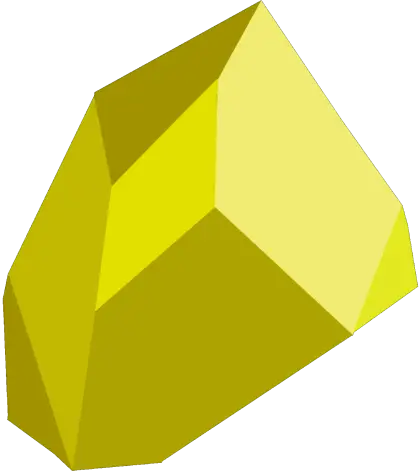 3D Yellow Polygonal Gem