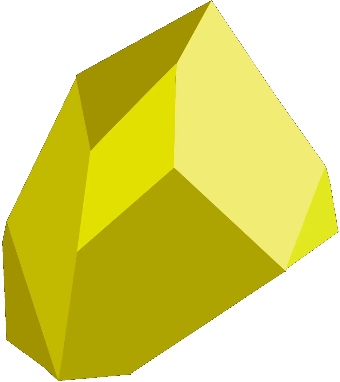 3D Yellow Polygonal Gem