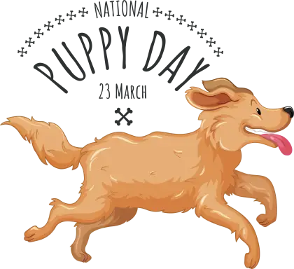 Cute Golden Retriever Celebrating National Puppy Day