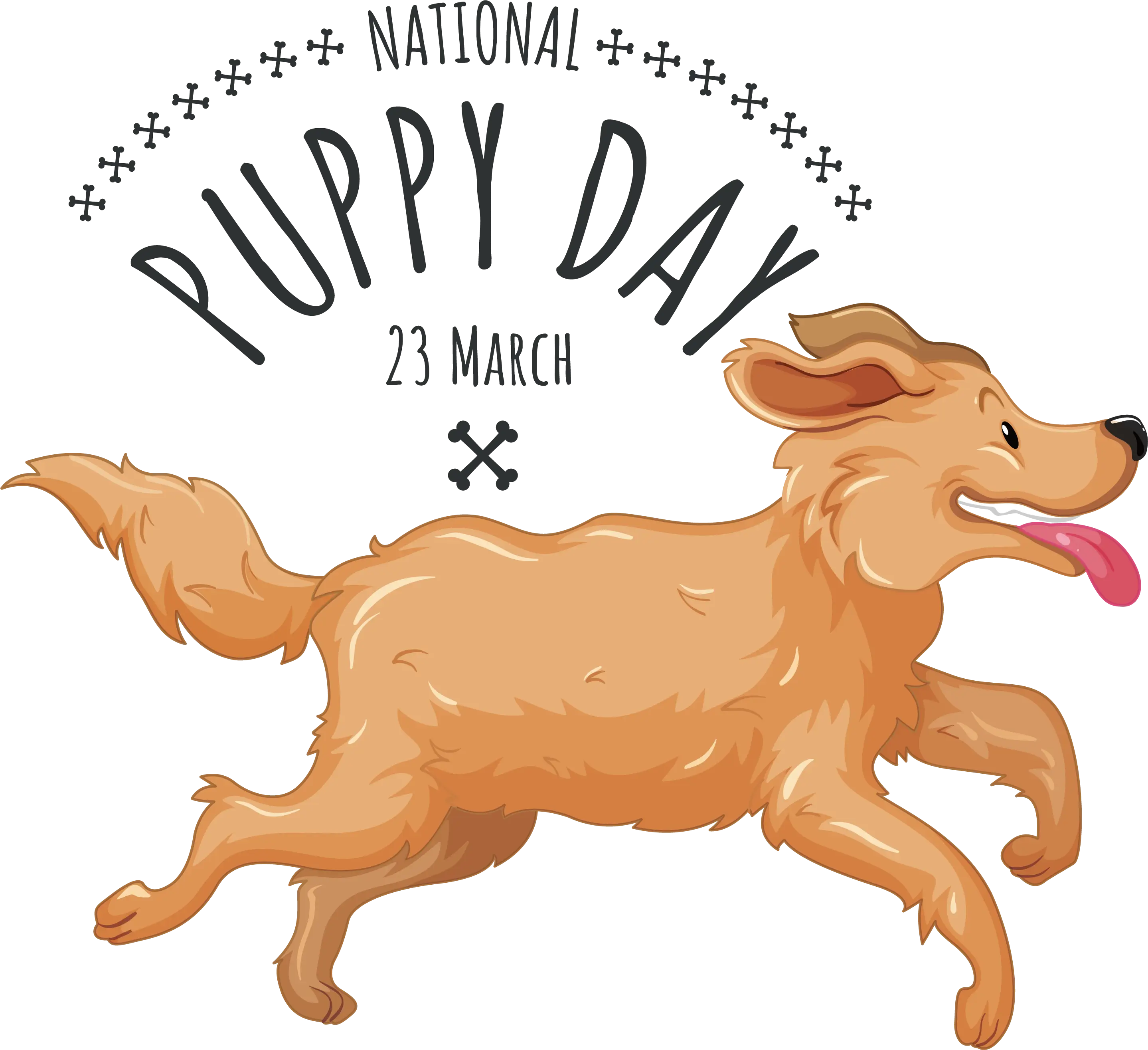 Cute Golden Retriever Celebrating National Puppy Day