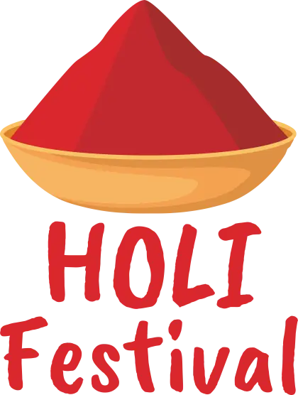 Red Holi Powder Bowl for Holi Festival