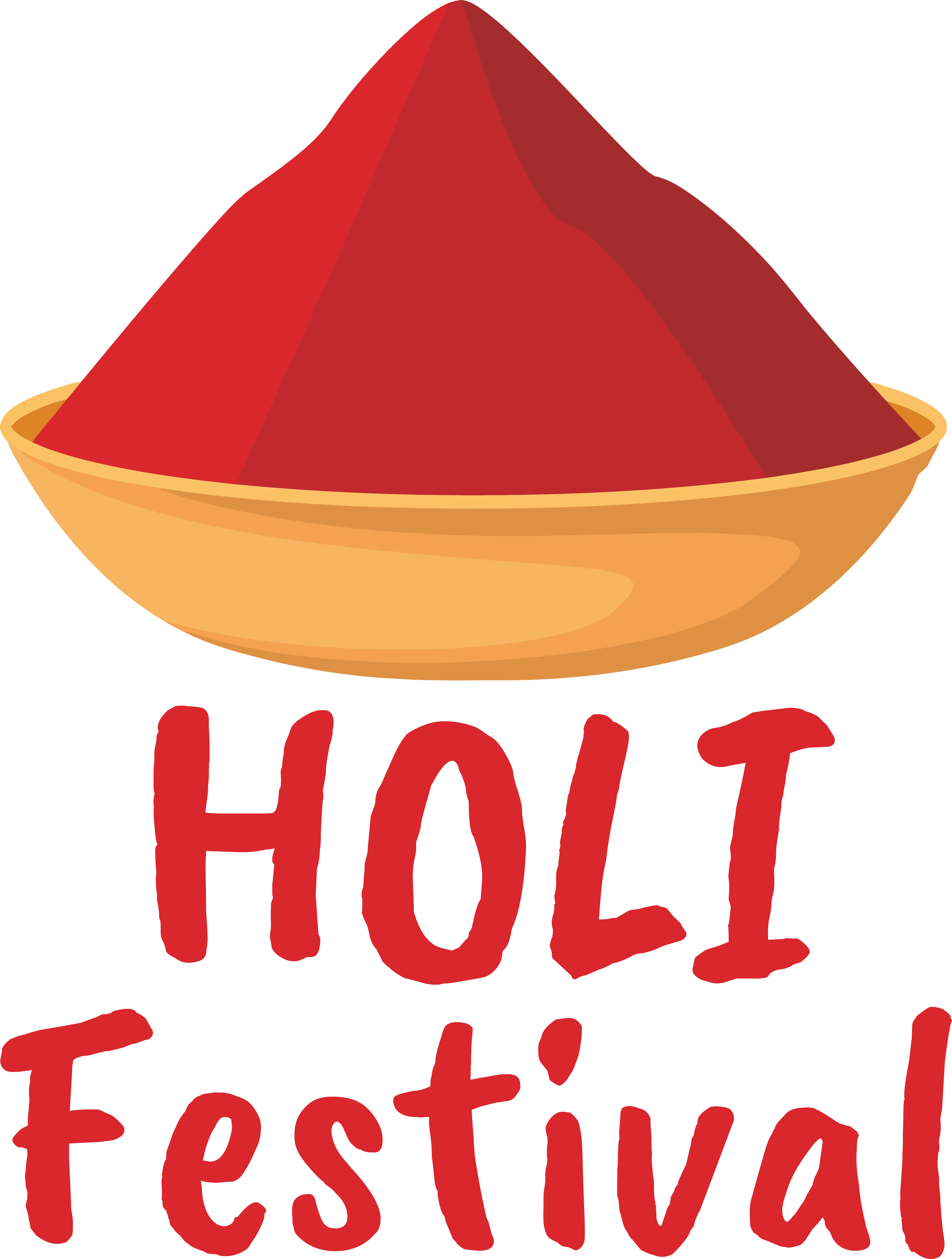 Red Holi Powder Bowl for Holi Festival