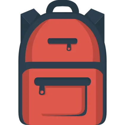 Red Backpack Illustration Design
