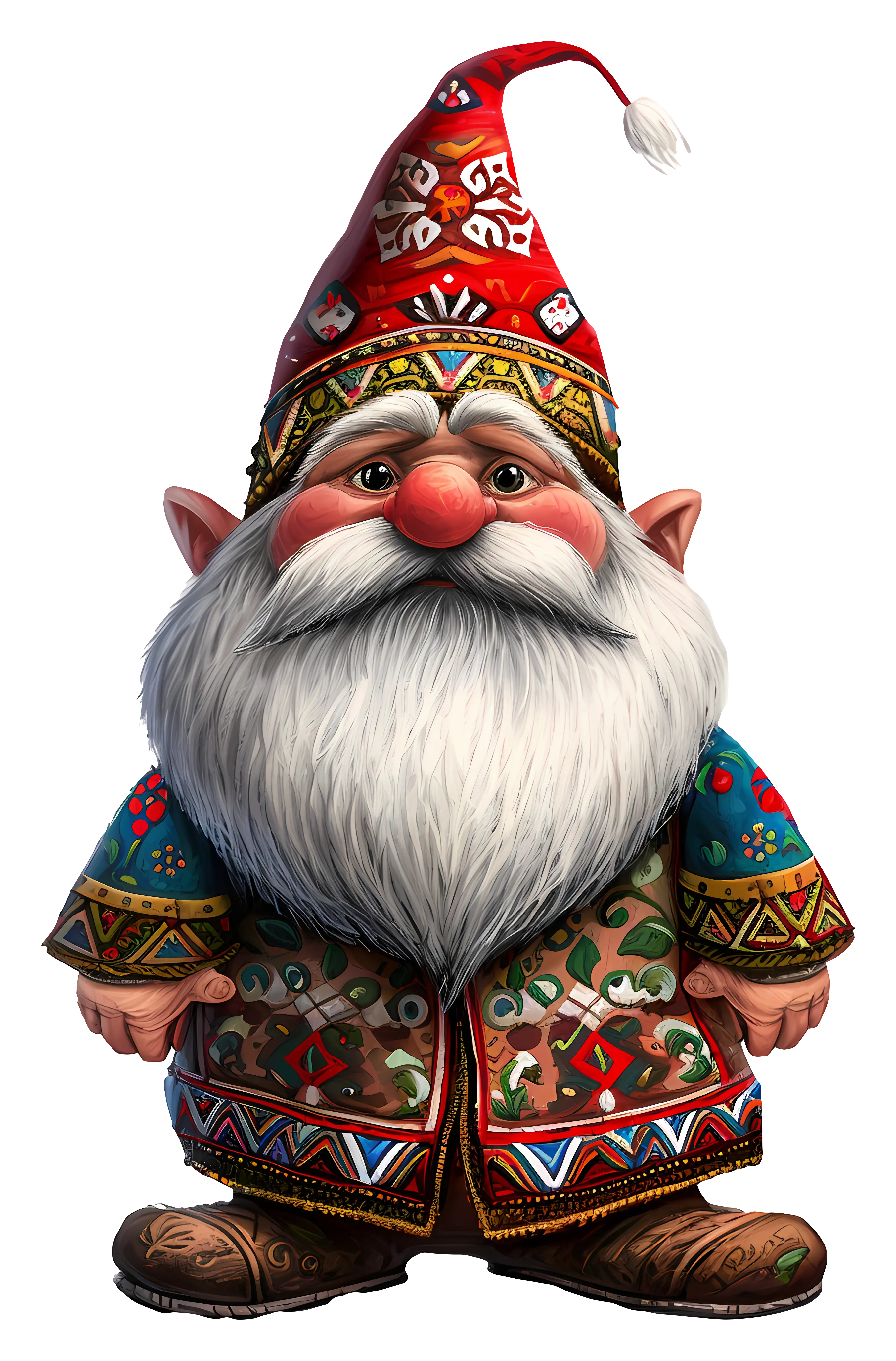 Colorful Cartoon Gnome with Festive Attire
