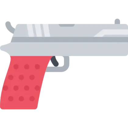Gray and Red Handgun Icon